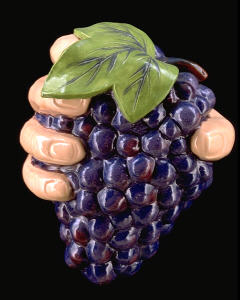 Hands With Grapes: 8"x5"x5"